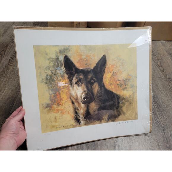 German Shepard Dog Robert Abbett Print Brand New w/ small Tear READ - Picture 1 of 7